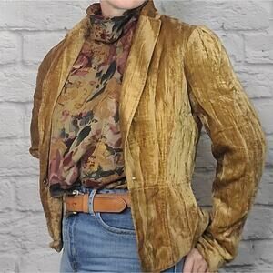 True Meaning crushed velvet blazer jacket